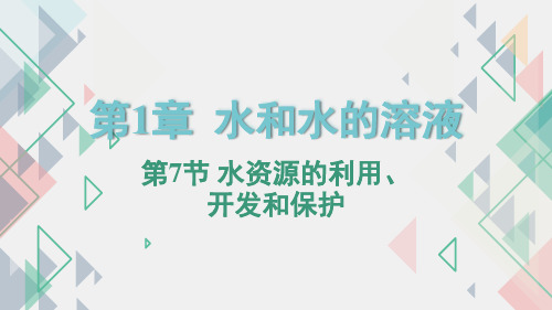 1.7水资源的利用、开发和保护(PPT课件(初中科学)27张)