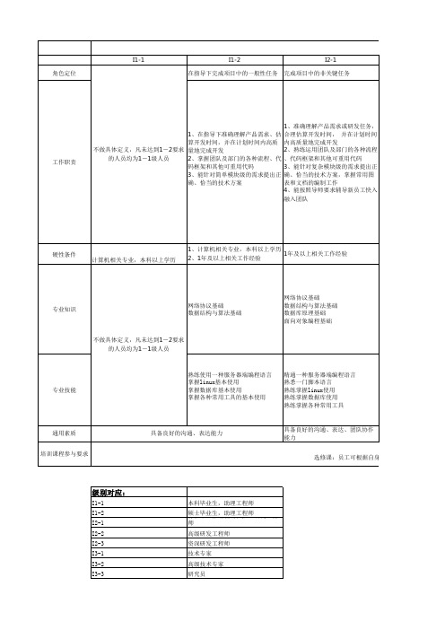 系统研发工程师职级标准