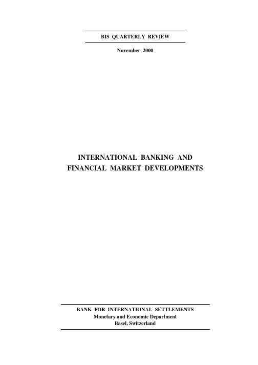 INTERNATIONAL BANKING AND FINANCIAL MARKET DEVELOPMENTS