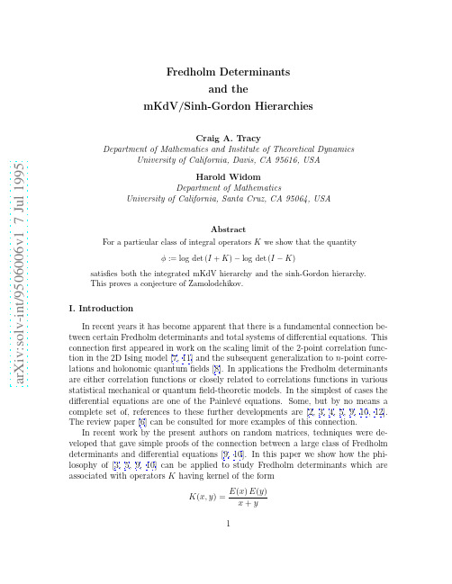 Fredholm determinants and the mKdVsinh-Gordon hierarchies