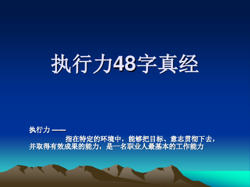执行力48字真经