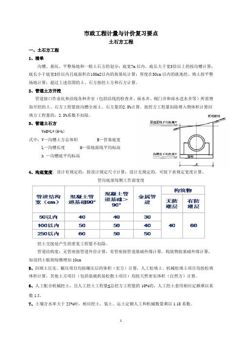 市政工程复习要点