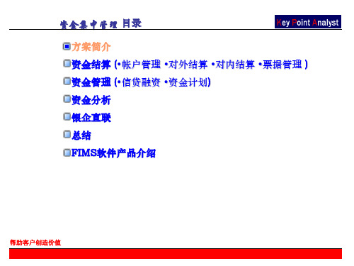 XX集团的资金集中管理培训资料