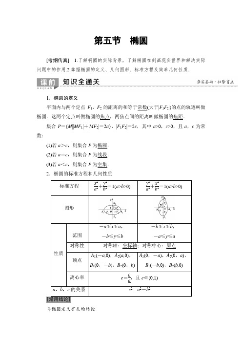 2020版 第8章 第5节 椭圆