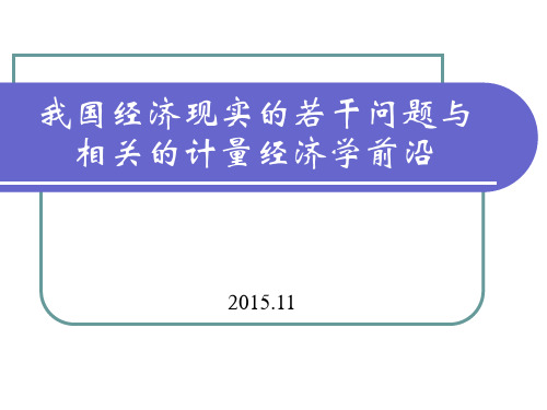 我国经济的若干现实问题与计量经济学的相关前沿