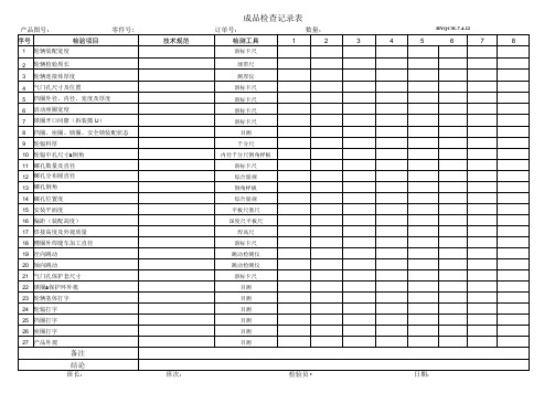 涂装前成品检验报告