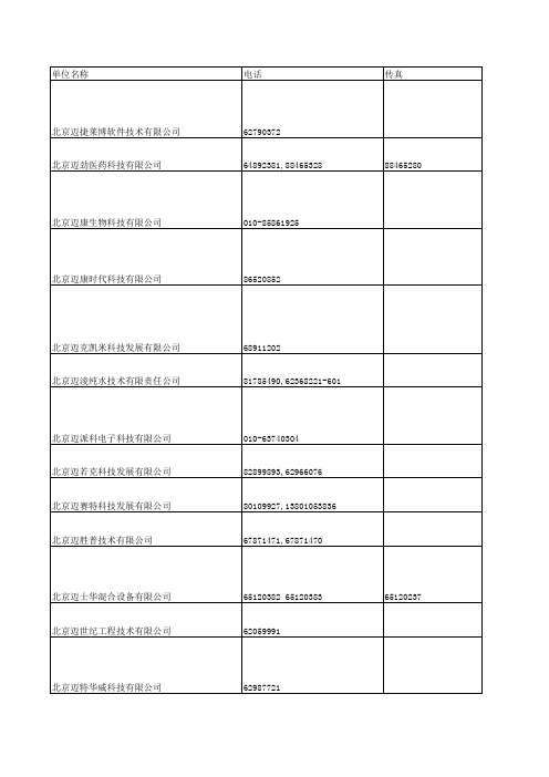 北京科技公司名单