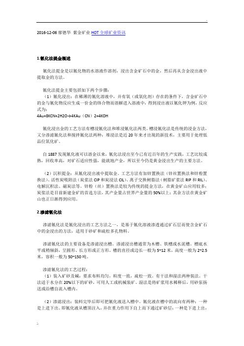 几种氰化法提金介绍