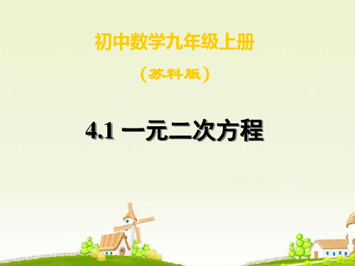 安徽省合肥市龙岗中学九年级数学《4.1 一元二次方程》课件