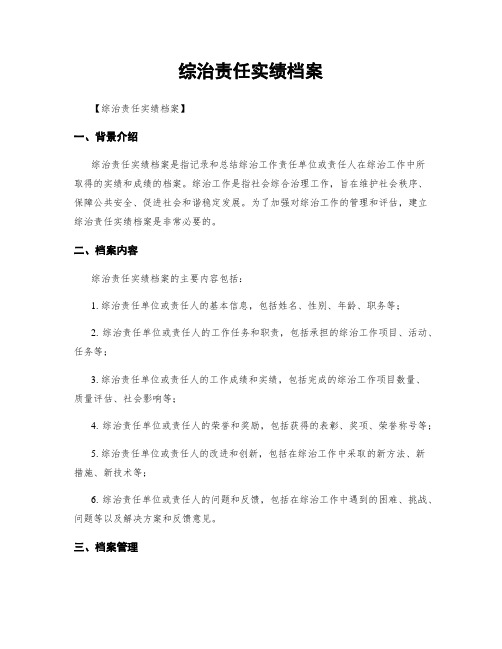 综治责任实绩档案