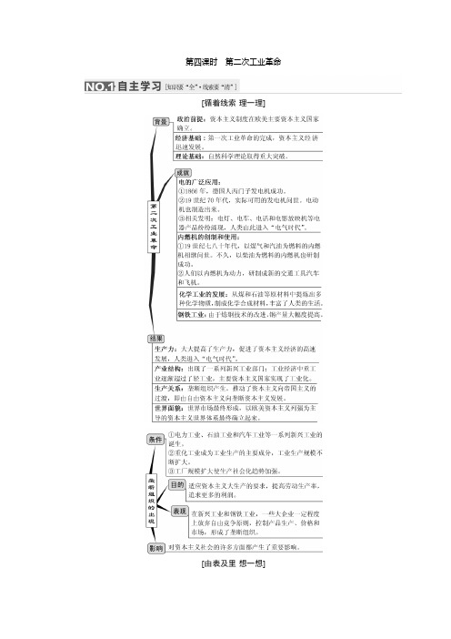 高考历史(人教版)一轮复习第七单元 第四课时 第二次工业革命导学案