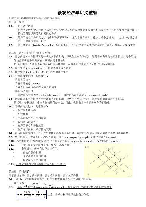 微观经济学讲义整理