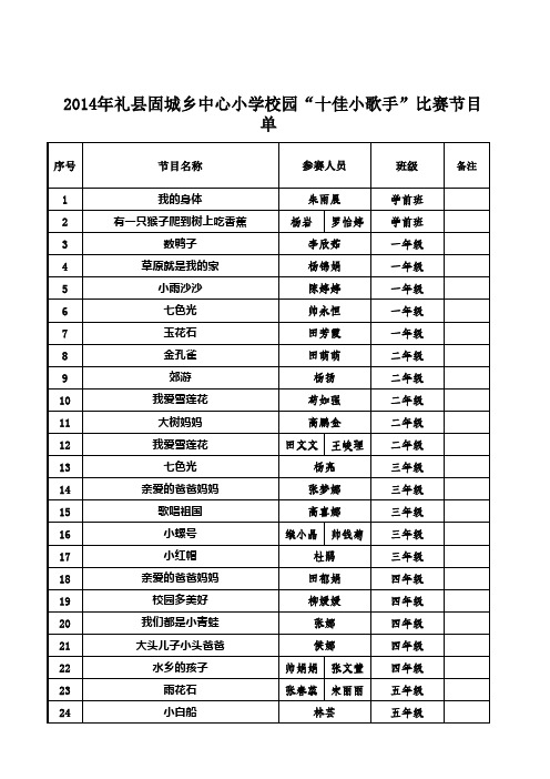 庆国庆歌曲大赛适合小学生的曲目