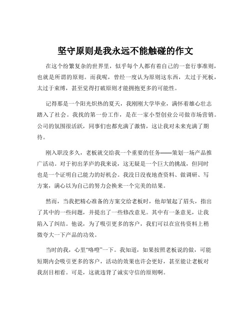 坚守原则是我永远不能触碰的作文