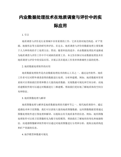 内业数据处理技术在地质调查与评价中的实际应用