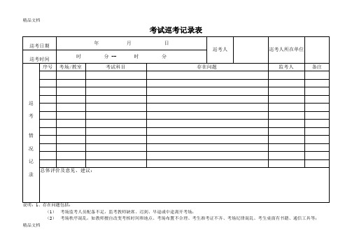 最新考试巡考记录表