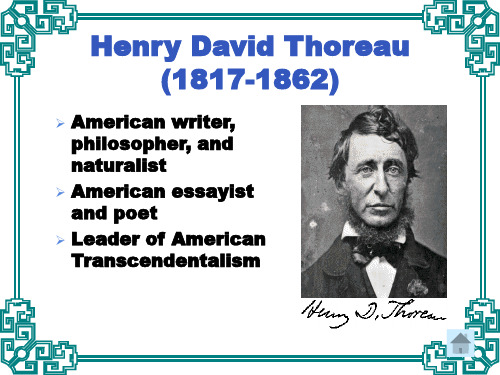 Unit 6 Henry David Thoreau