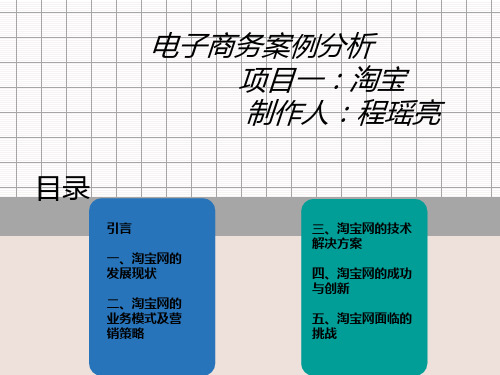 淘宝电子商务案例PPT课件