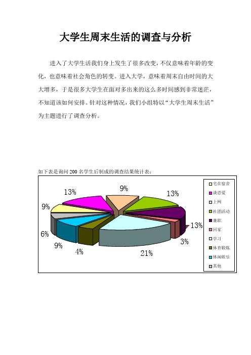 大学生周末生活的调查与分析(带图)