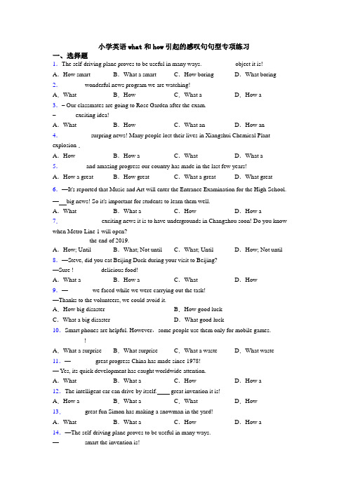 小学英语what和how引起的感叹句句型专项练习