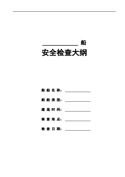 船舶安全检查大纲解析