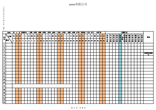 简单实用的考勤月报 员工签字模板(时间自动选择、修改)