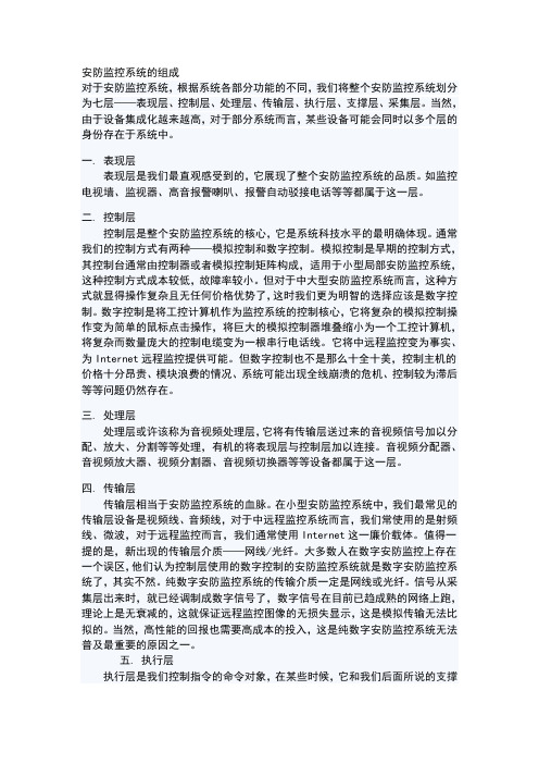 安防监控系统的组成