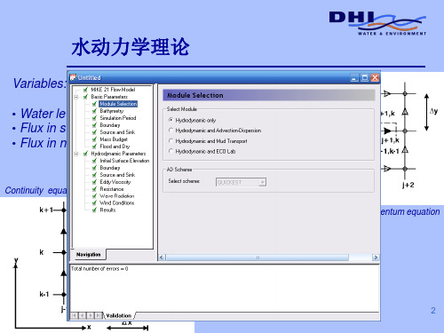 MIKE 11 Hydrodynamics theory水动力学参数设定