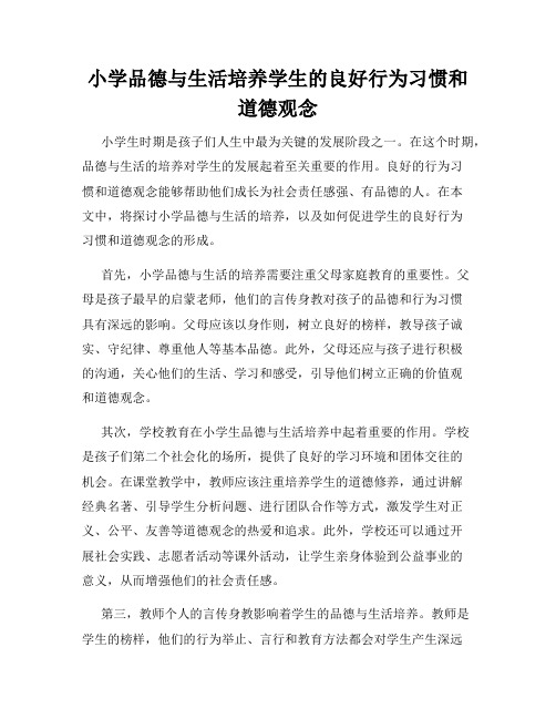 小学品德与生活培养学生的良好行为习惯和道德观念