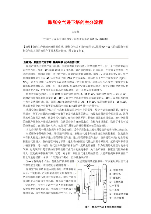 膨胀空气进下塔的空分流程