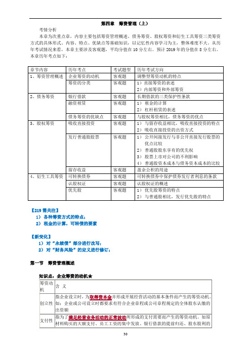 04中级财务管理-第四章 筹资管理(上)