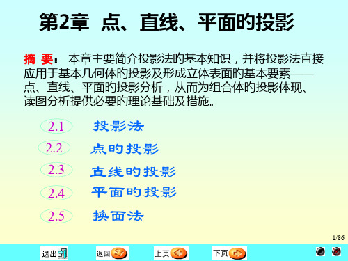 工程制图---第2章-点、直线、平面的投影市公开课获奖课件省名师示范课获奖课件