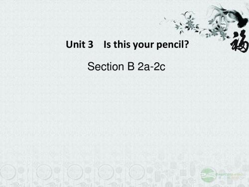 Unit 3 Is this your pencil section  B 2a-2c