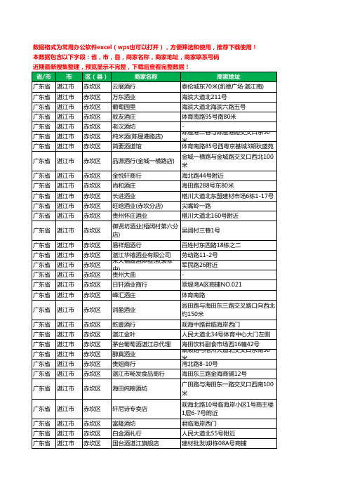 2020新版广东省湛江市赤坎区烟酒工商企业公司商家名录名单黄页联系电话号码地址大全211家