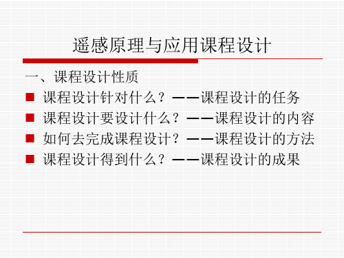 遥感课程设计