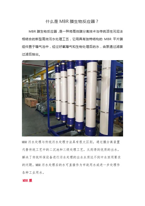 什么是MBR膜生物反应器？