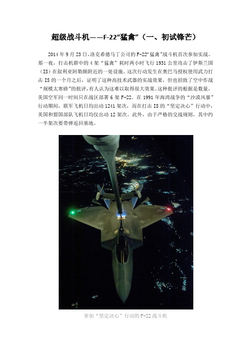 超级战斗机——F-22“猛禽”(一、初试锋芒)