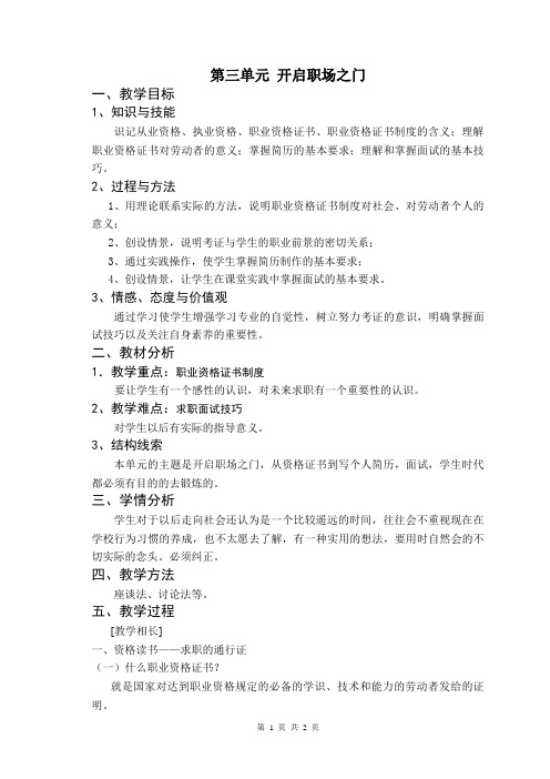开启职场之门