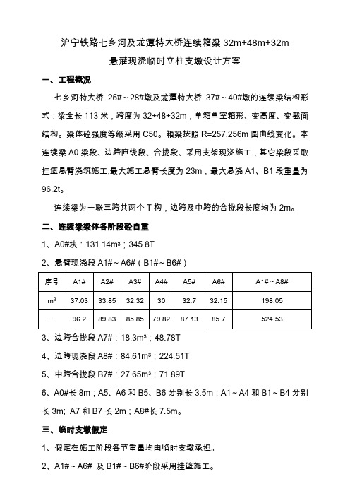 连续梁临时支座设计方案