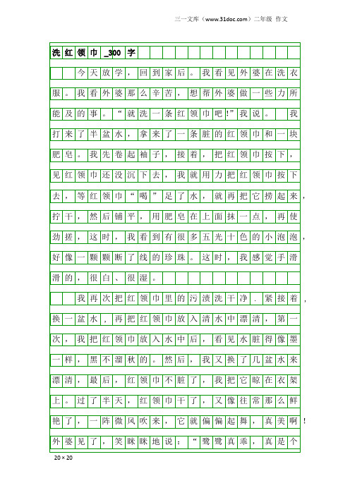 二年级作文：洗红领巾_300字