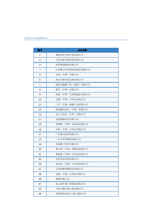 直销企业信息披露