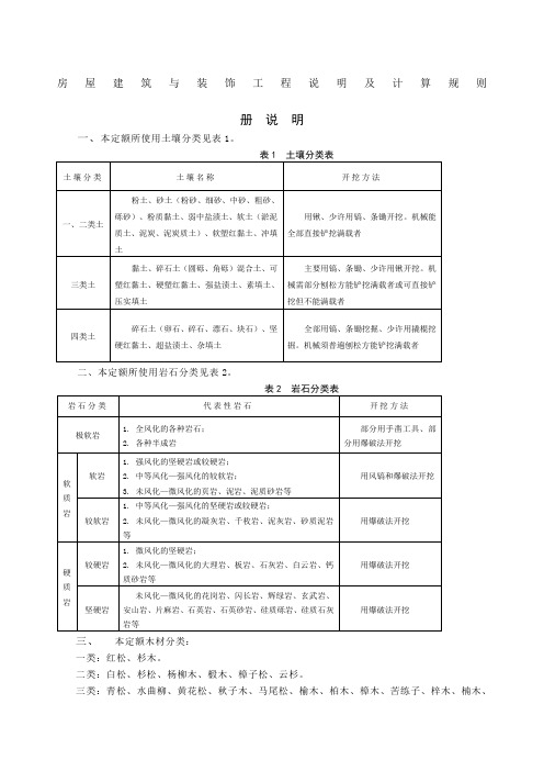 宏业定额房屋建筑与装饰工程说明及计算规则