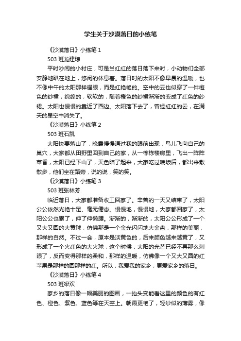 学生关于沙漠落日的小练笔