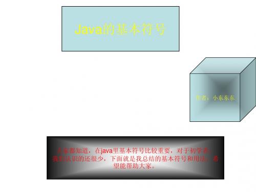 java的基本符号