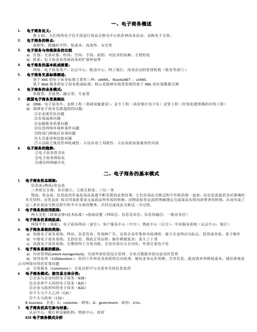 电子商务概论知识点