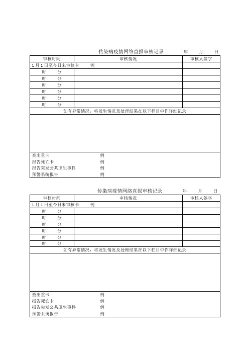 传染病疫情网络直报审核记录表样式