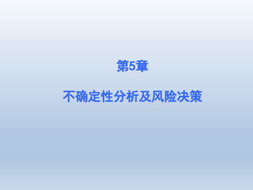 化工技术经济：不确定性分析及风险决策