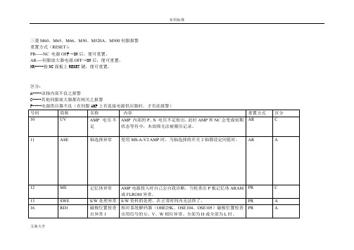 三菱伺服报警解释