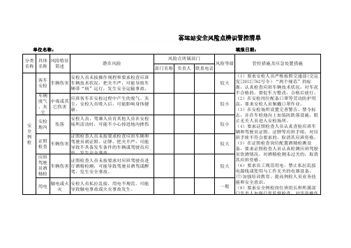 客运站风险点辨识管控清单资料整理