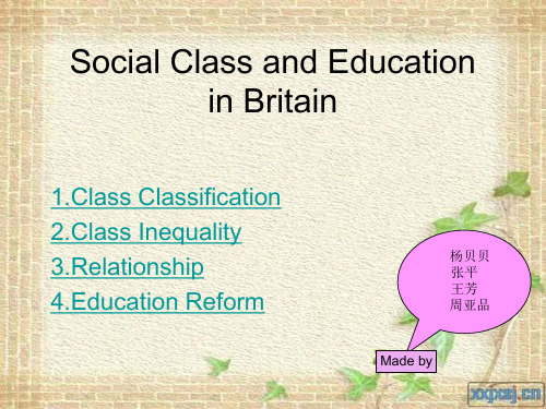 Social Class and Education    in__ Britain